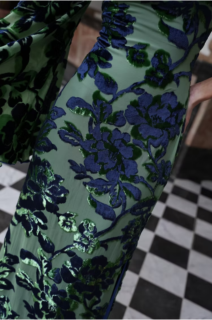 Eden Fortune Garden Dress - Green & Blue