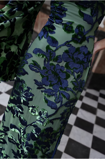 Eden Fortune Garden Dress - Green & Blue