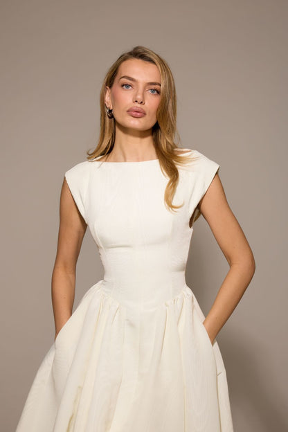Debütantinnen-Midikleid - Elfenbein