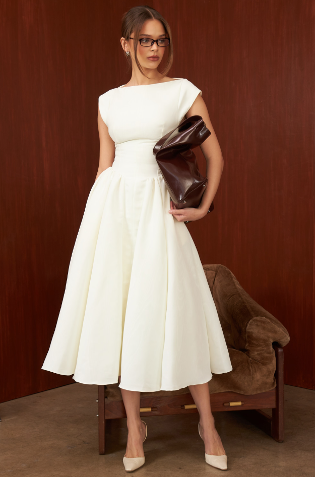 Debütantinnen-Midikleid - Elfenbein